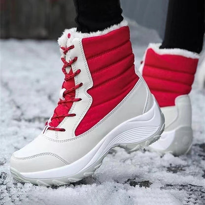 Women Boots Waterproof Heels Boots For Winter 2023 Tren Platform Ankle Boots Keep Warm Snow Shoes Plush Outdoor Short Boots Platonelstore