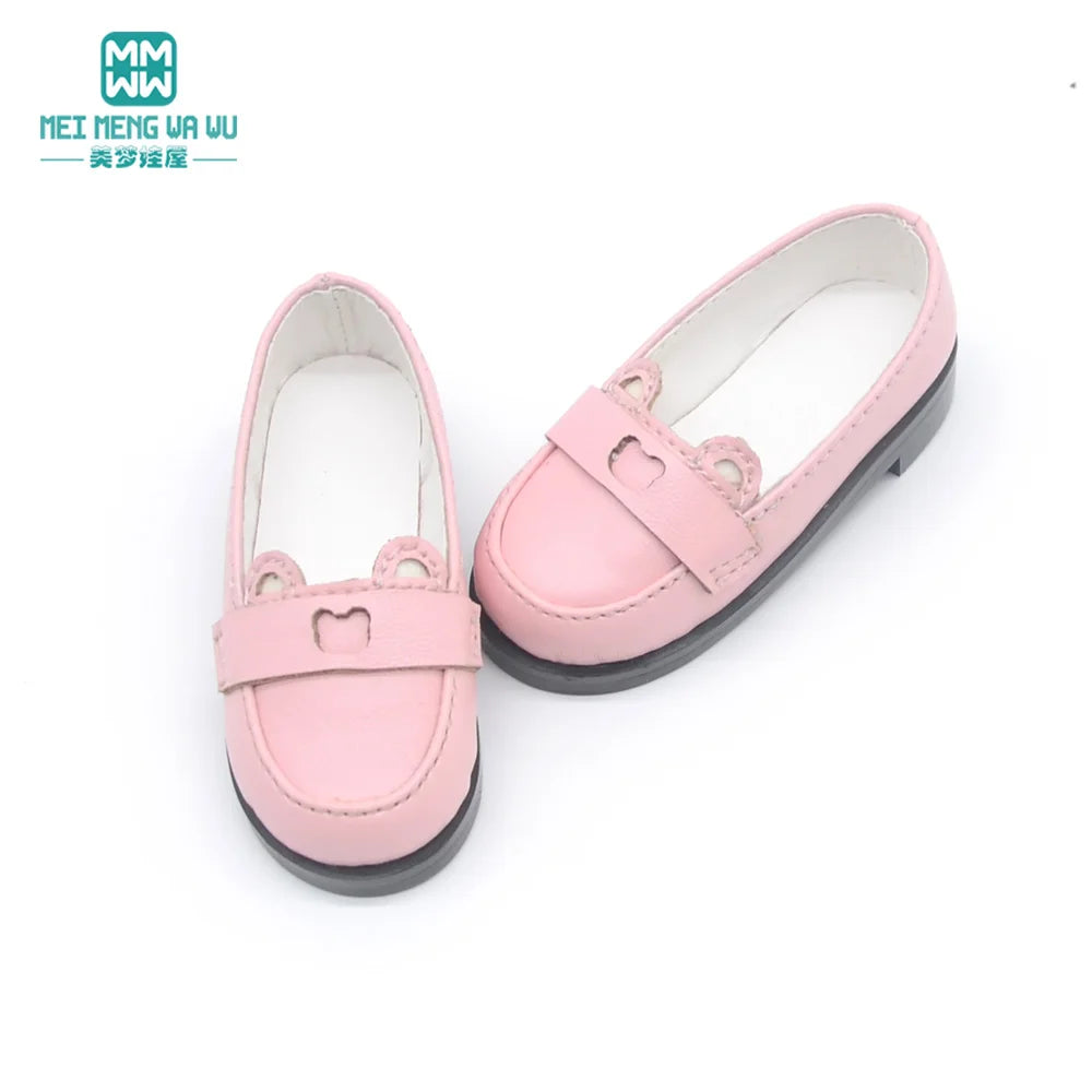 BJD Doll Leather Shoes 43-60cm 1/3 1/4 SD Doll Toy Ball Joint Doll Fashion Flat Shoes Pink Black Brown Doll Gift Platonelstore