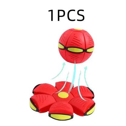 Dog Toys Flying Disc Ball Interactive Outdoor Exercise Training Game Magic Deformation Flat Throw Disc Bouncy Ball Pet Supplies Platonel