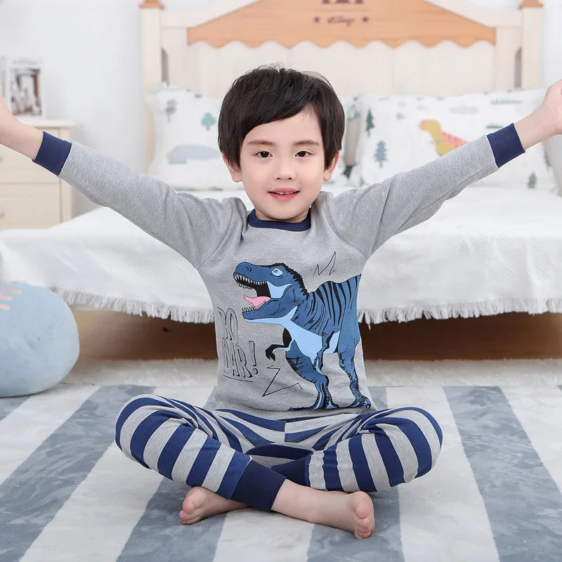 Spring Autumn Girls Cotton Pajamas Baby Full Sleeve Soft Sleepwear Children Winter Underwear Sets Kids Cartoon Pijamas Boys Pjs Platonelstore