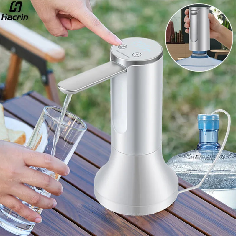 Electric Water Gallon Bottle Pump Automatic Water Dispenser Pump 19 Liters Foldable Desktop Water Bottle Pump H3 Rechargeable Platonel