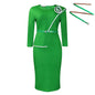 Elegant African Printed Wraparound Pencil Dress Women's Fashion Spring New Style D551 OL Skirt Bodycon Dress Elegant Manner Platonelstore