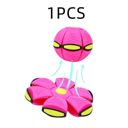 Dog Toys Flying Disc Ball Interactive Outdoor Exercise Training Game Magic Deformation Flat Throw Disc Bouncy Ball Pet Supplies Platonel