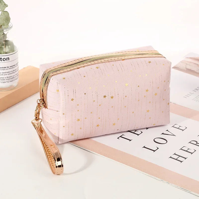 Women Paillette Stars Cosmetic Bag Make Up Pouch Travel Wash Toiletry Ladies Makeup Bag Lipstick Cosmetic Organizer Bags Platonelstore