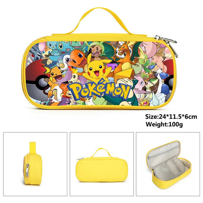 Pokemon Pikachu Pikachu Pencil Case Pencil Case Primary and Secondary School Students Cartoon Pokemon Cartoon School Bag Mochila Platonelstore