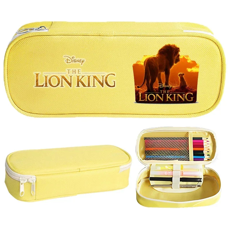 Mufasa Lion King Student Pencil Case Movie Cartoon Printed Pencil Bag Kids Go School Stationery Portable Storage Cute Anime Gift Platonelstore