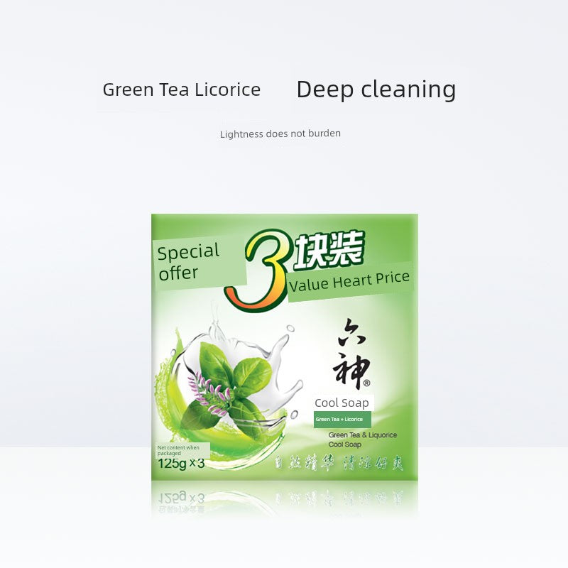 Liushen Green Tea Licorice Body Can Use 125G * 3 Soap Platonelstore
