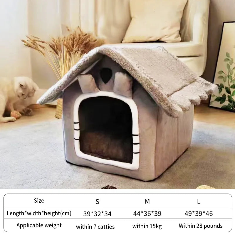 Cat /Dog bed Foldable Pet Sleepping Bed removable and washable cat house kennel for dog house indoor cat nest Platonel