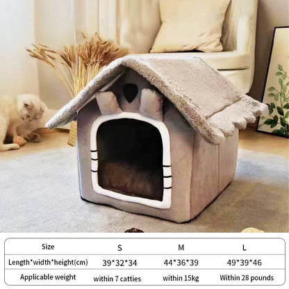 Cat /Dog bed Foldable Pet Sleepping Bed removable and washable cat house kennel for dog house indoor cat nest Platonel