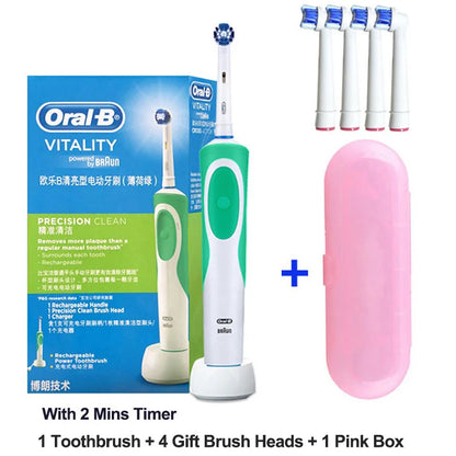 Electric Toothbrush 2D Rotary Vibration Clean Charging Tooth Brush Cross Action Bristle Oral Care 4 Gift Brush Heads Free Platonel