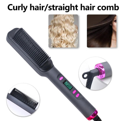 Electric Hot Comb Multifunctional Straight Hair Straightener Comb Anti-Scalding Styling Tool Straightening Brush. Platonel