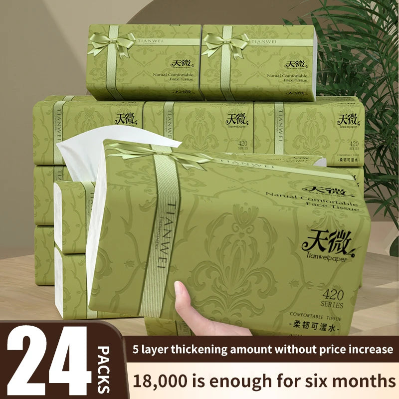 24 Packs of Drawer Paper Full Box of Toilet Paper Towels Household Napkins Soft Facial Tissues Hand Towels Platonelstore