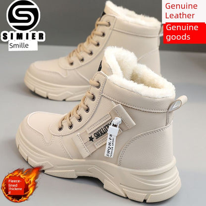 Smir 2024 New Sports Shoes Women's High-Top Winter Fleece-lined Thickening Thermal Cotton Shoes Platform Snow Boots Women Platonelstore