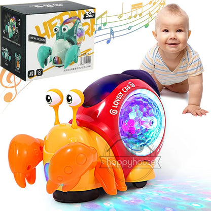 Crawling Crab Baby Toys with Music LED Light Up Interactive Musical Toys for Baby Dancing Crawling Toys Moving Toddler Toys 0 12 Platonel