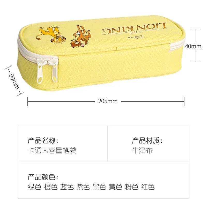 Mufasa Lion King Student Pencil Case Movie Cartoon Printed Pencil Bag Kids Go School Stationery Portable Storage Cute Anime Gift Platonelstore