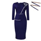 Elegant African Printed Wraparound Pencil Dress Women's Fashion Spring New Style D551 OL Skirt Bodycon Dress Elegant Manner Platonelstore