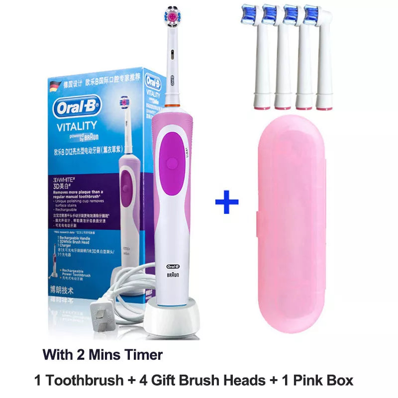 Electric Toothbrush 2D Rotary Vibration Clean Charging Tooth Brush Cross Action Bristle Oral Care 4 Gift Brush Heads Free Platonel