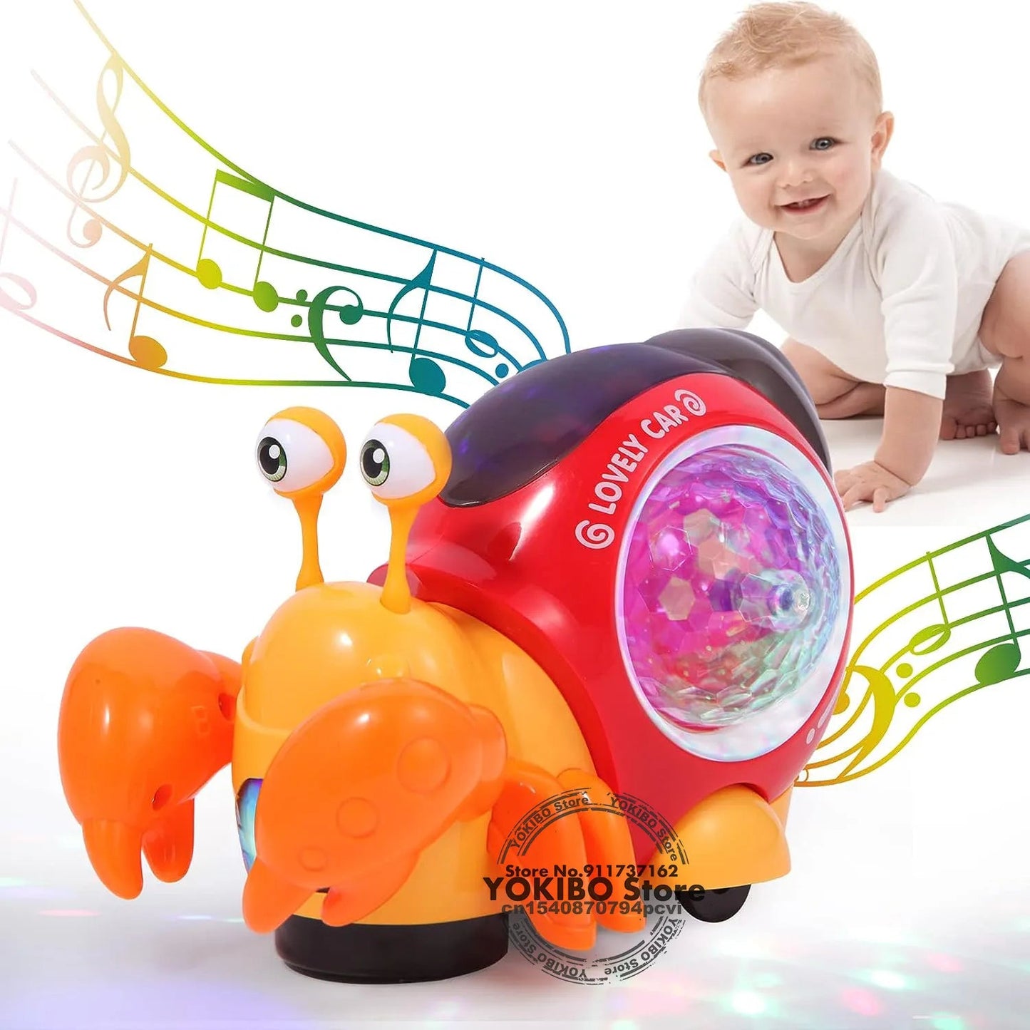 Crawling Crab Baby Toys with Music LED Light Up Interactive Musical Toys for Baby Dancing Crawling Toys Moving Toddler Toys 0 12 Platonel