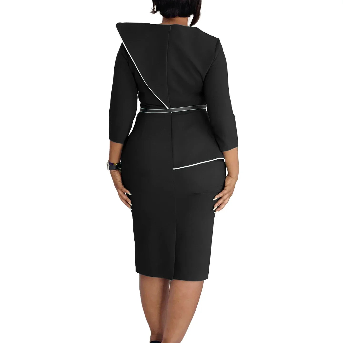Elegant African Printed Wraparound Pencil Dress Women's Fashion Spring New Style D551 OL Skirt Bodycon Dress Elegant Manner Platonelstore