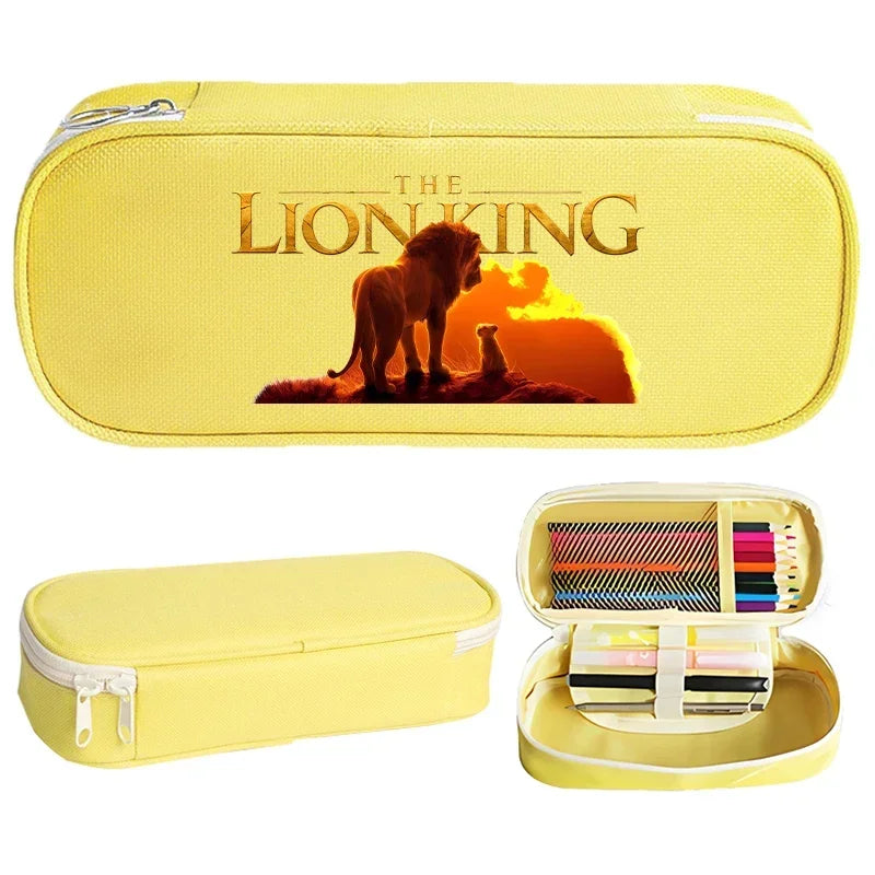 Mufasa Lion King Student Pencil Case Movie Cartoon Printed Pencil Bag Kids Go School Stationery Portable Storage Cute Anime Gift Platonelstore