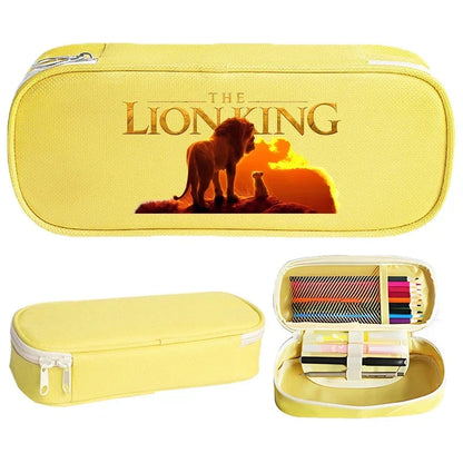 Mufasa Lion King Student Pencil Case Movie Cartoon Printed Pencil Bag Kids Go School Stationery Portable Storage Cute Anime Gift Platonelstore