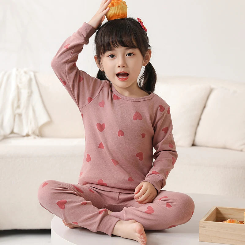 Spring Autumn Girls Cotton Pajamas Baby Full Sleeve Soft Sleepwear Children Winter Underwear Sets Kids Cartoon Pijamas Boys Pjs Platonelstore