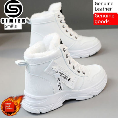Smir 2024 New Sports Shoes Women's High-Top Winter Fleece-lined Thickening Thermal Cotton Shoes Platform Snow Boots Women Platonelstore