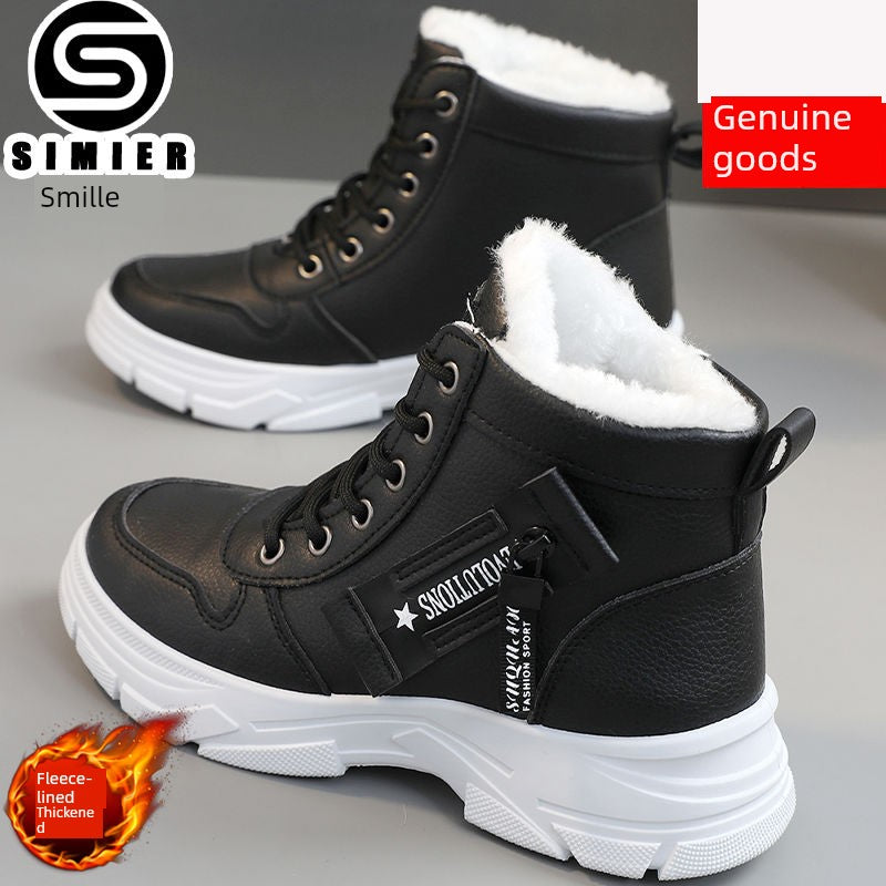 Smir 2024 New Sports Shoes Women's High-Top Winter Fleece-lined Thickening Thermal Cotton Shoes Platform Snow Boots Women Platonelstore