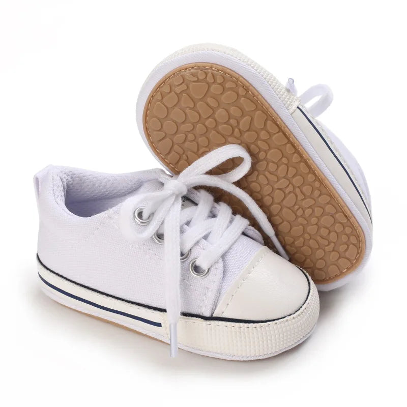 Meckior Baby Sneakers Baby Boys Girls Canvas Shoes Non-slip Rubber Sole Comfortable Soft Unisex Baby Basketball Shoes 0-18M Platonelstore