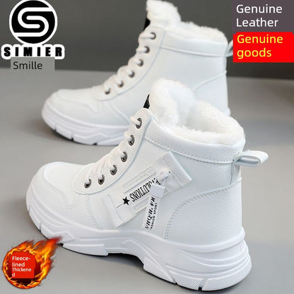 Smir 2024 New Sports Shoes Women's High-Top Winter Fleece-lined Thickening Thermal Cotton Shoes Platform Snow Boots Women Platonelstore