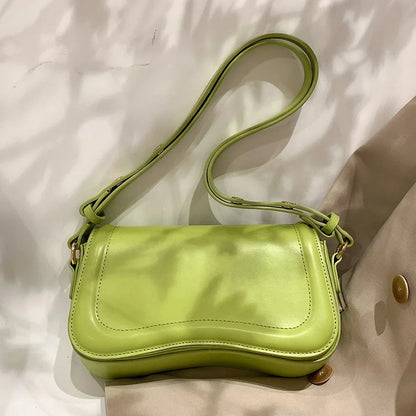 Women PU Shoulder Bag Versatile Leather Handbag Casual Trendy Crossbody Bag Flap Girl Satchel Purse Platonelstore