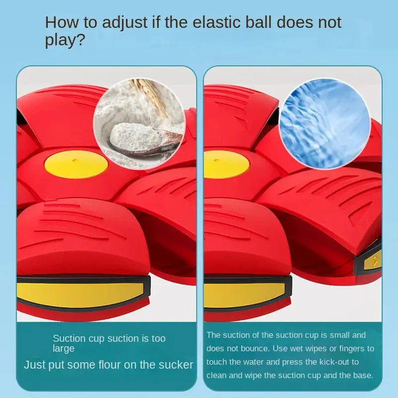 Dog Toys Flying Disc Ball Interactive Outdoor Exercise Training Game Magic Deformation Flat Throw Disc Bouncy Ball Pet Supplies Platonel