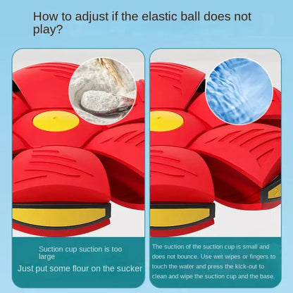 Dog Toys Flying Disc Ball Interactive Outdoor Exercise Training Game Magic Deformation Flat Throw Disc Bouncy Ball Pet Supplies Platonel