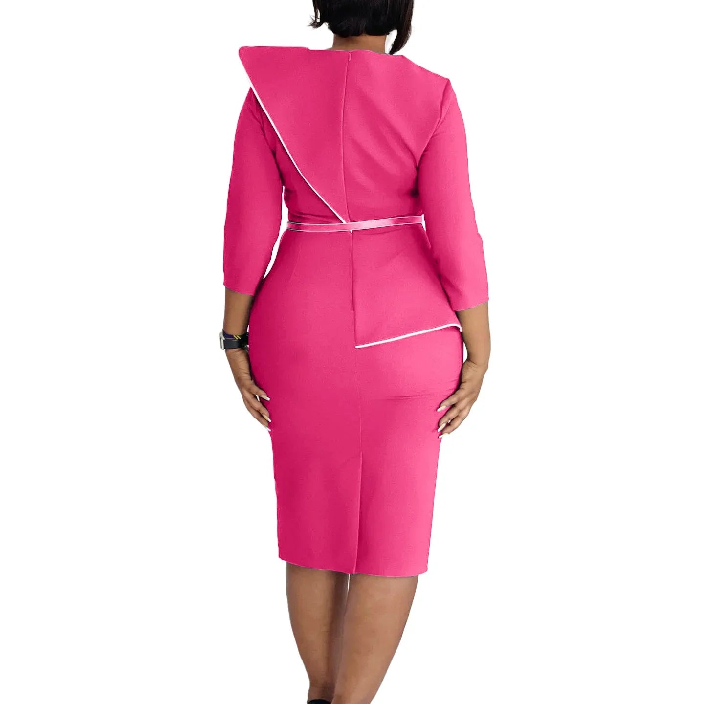 Elegant African Printed Wraparound Pencil Dress Women's Fashion Spring New Style D551 OL Skirt Bodycon Dress Elegant Manner Platonelstore