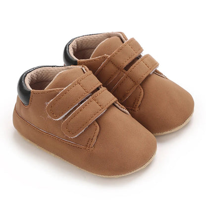 Newborn Baby Shoes Classic Leather Soft Soles Non Slip Toddler Walking Shoes for Boys and Girls 0-18M First Step Walking Shoes Platonelstore