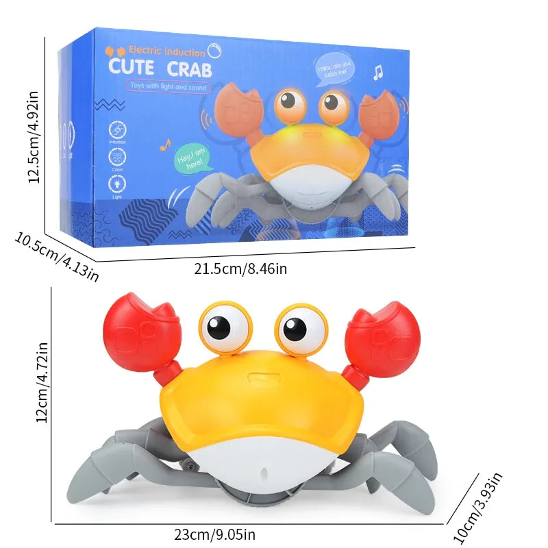 Sensing Crawling Crab.Tummy Time Baby Toys.Interactive Walking Dancing Toy with Music Sounds and Lights.Infant Fun Gift Platonel