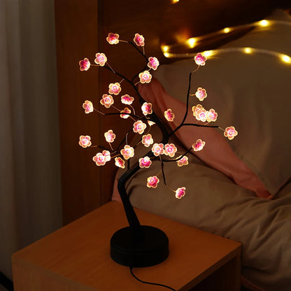 Fairy Light Spirit Tree Lamp Sparkly Tree Lamp Battery/USB Operated LED Mini Tree Warm Light Pearl Starry Night Light Platonel