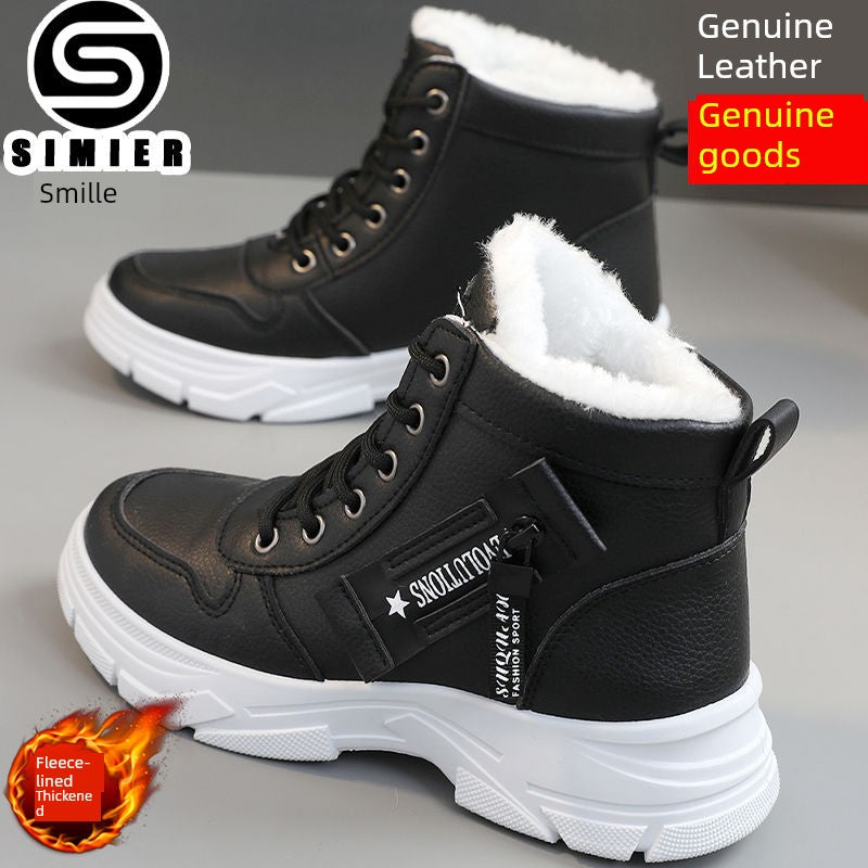 Smir 2024 New Sports Shoes Women's High-Top Winter Fleece-lined Thickening Thermal Cotton Shoes Platform Snow Boots Women Platonelstore