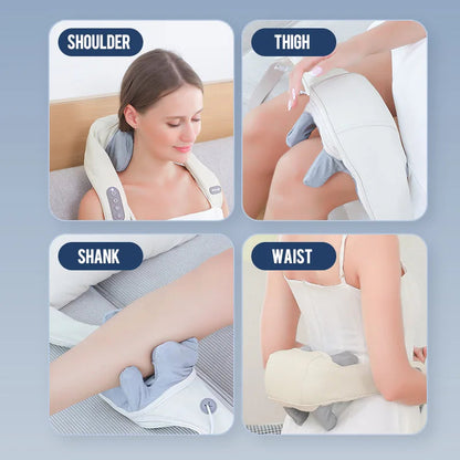 Massagers for Neck and Shoulder with Heat Shiatsu Kneading Neck Massager Rechargeable Cervical Massage Shawl Soothing Muscle Platonel