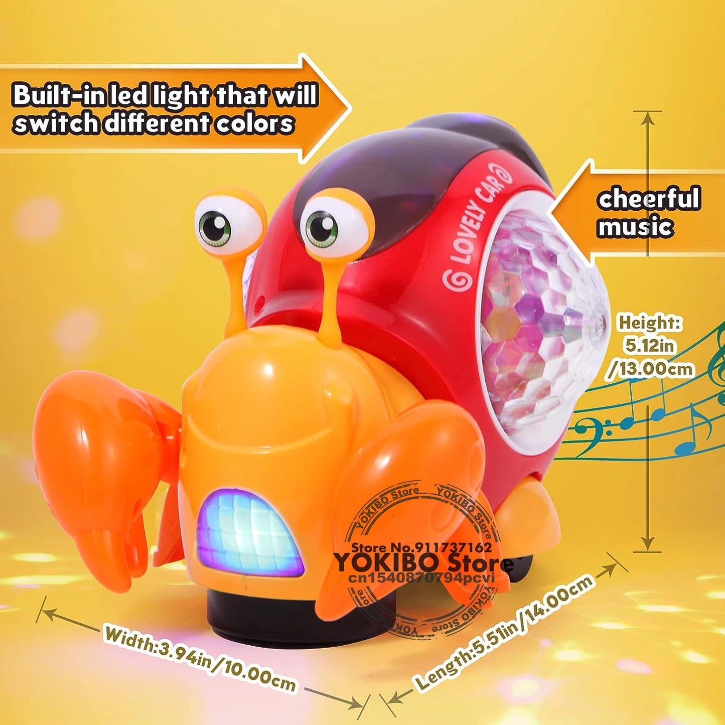 Crawling Crab Baby Toys with Music LED Light Up Interactive Musical Toys for Baby Dancing Crawling Toys Moving Toddler Toys 0 12 Platonel