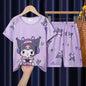 Summer Children's Pajamas Short Sleeve Girls Cartoon Old Boys Boys Home Clothes Set Pajama Sleepwear Robe Clothing Mother Kids Platonelstore