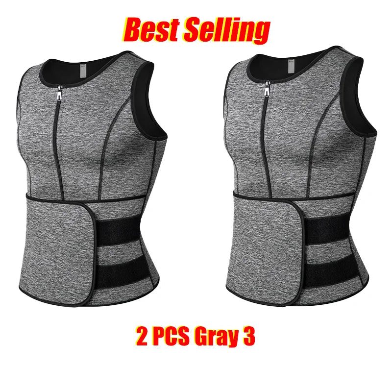 Men Waist Trainer Sauna Vest Fitness Corset Abdomen Slimming Body Shaper Belly Reducing Shapewear Burn Fat Shirt Trimmer Belt Platonelstore