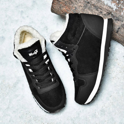 Winter Snow Boots Men Plush Warm Women Boots Suede Leather Ankle Boot Comfortable Light Couple Waterproof Sneakers Big Size 48 Platonelstore