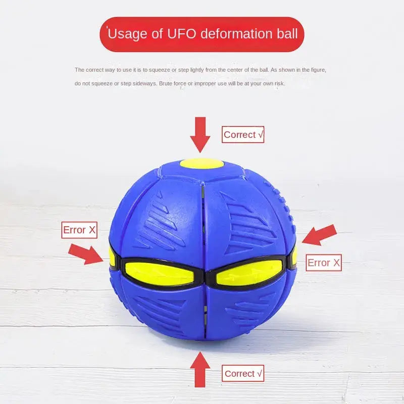 Dog Toys Flying Disc Ball Interactive Outdoor Exercise Training Game Magic Deformation Flat Throw Disc Bouncy Ball Pet Supplies Platonel