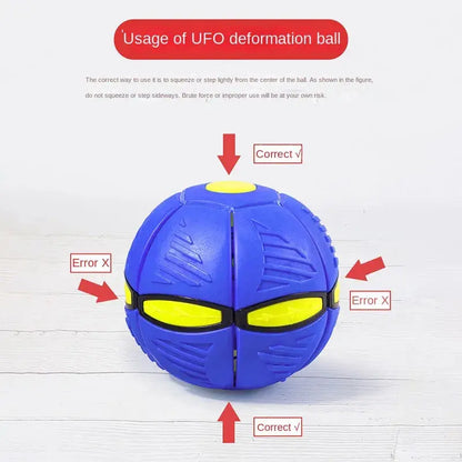 Dog Toys Flying Disc Ball Interactive Outdoor Exercise Training Game Magic Deformation Flat Throw Disc Bouncy Ball Pet Supplies Platonel