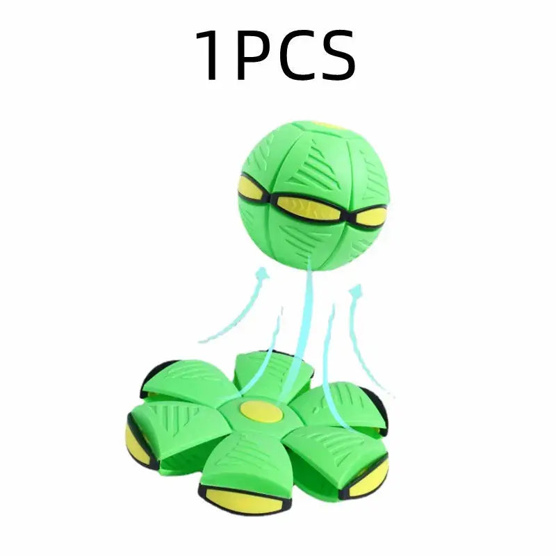 Dog Toys Flying Disc Ball Interactive Outdoor Exercise Training Game Magic Deformation Flat Throw Disc Bouncy Ball Pet Supplies Platonel
