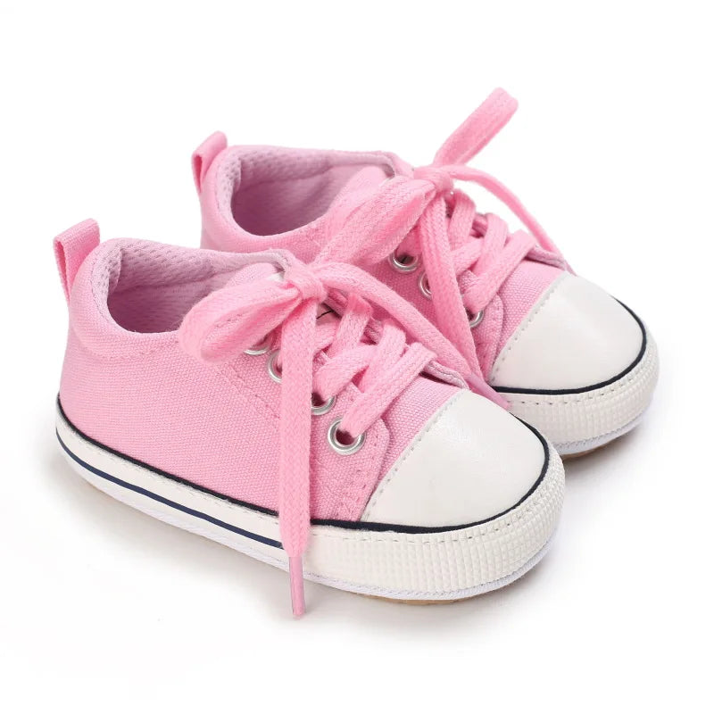 Meckior Baby Sneakers Baby Boys Girls Canvas Shoes Non-slip Rubber Sole Comfortable Soft Unisex Baby Basketball Shoes 0-18M Platonelstore