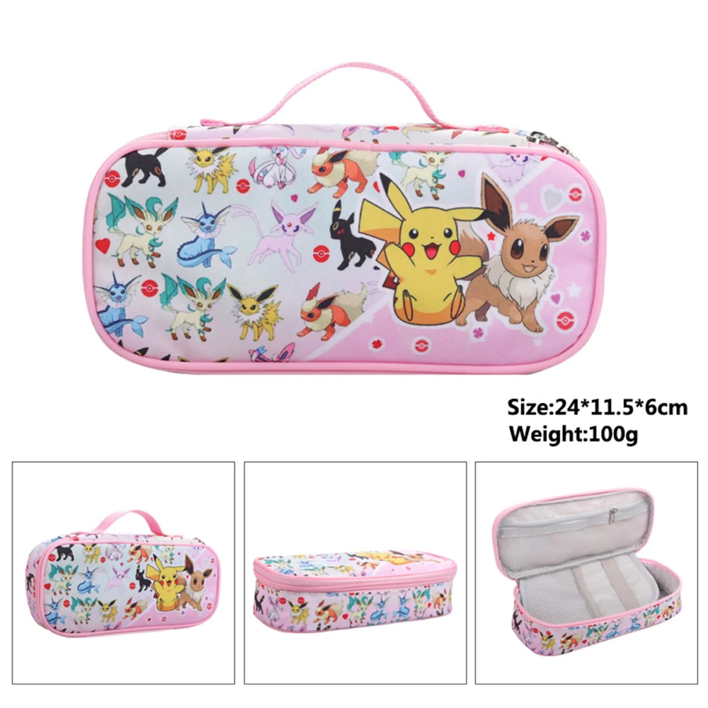 Pokemon Pikachu Pikachu Pencil Case Pencil Case Primary and Secondary School Students Cartoon Pokemon Cartoon School Bag Mochila Platonelstore