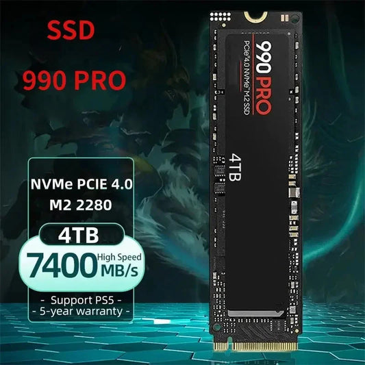 SSD Solid State 4TB 2TB 1TB Drive990 PRO M.2 2280 SSD PCIe4.0 NVMe Gaming Internal Hard Drive 7450MB/S For PS5 Laptop Desktop Platonel