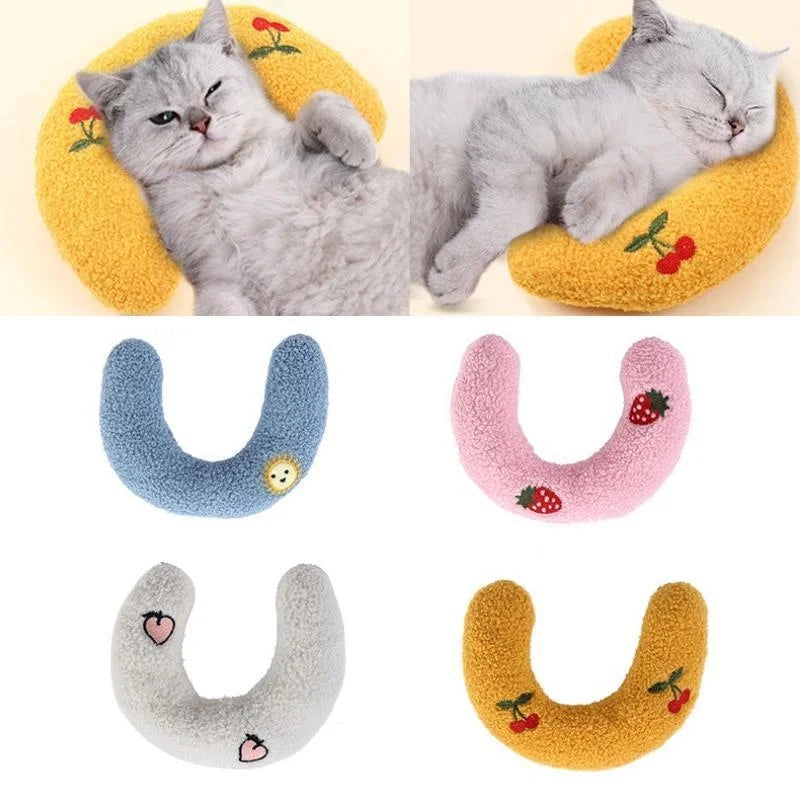Cat Pillow Pet Cat Dog Sleeping Pillow Soft U-shaped Pillow Cat Toy Pet Toys Pet Supplies  аксесуари для котів Platonel